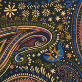 Cachemire printed cotton poplin with dot a dot midnight blue background