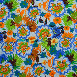 Popeline de coton imprimée fleurs Victoria fond ciel