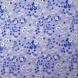 Popeline de coton imprimée nuage de myosotis fond lavande