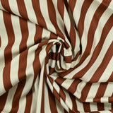 Brown and opaline striped printed cotton