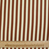 Brown and opaline striped printed cotton