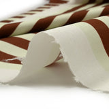Brown and opaline striped printed cotton