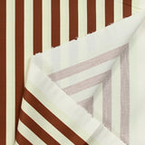 Brown and opaline striped printed cotton