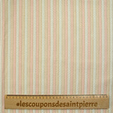 Popeline de coton imprimée rayures en tresses beige