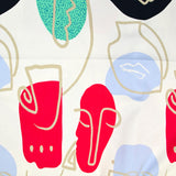 Satin de coton élasthanne visage fond blanc