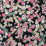 Satin de polyester japonisant fond noir