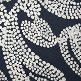 Satin de viscose fin imprimé cachemire de pois fond marine