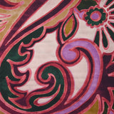 Satin de viscose imprimé l'art en cachemire fond rose poudré