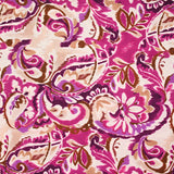Satin polyester imprimé cachemire flou violine