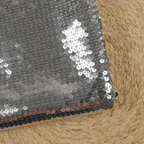 Sequins argentés sur tulle chair
