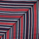 Sergé de viscose tissé-teint à rayures rouges