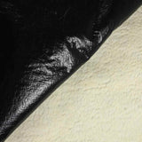 Simili cuir noir brillant envers sherpa fausse fourrure mouton écru