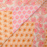 Simple gaze imprimée patchwork cachemire rose