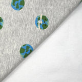 Sweat envers doudou terre verte fond gris chiné