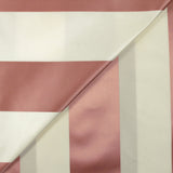 Taffetas 100% soie rayé rose et blanc cassé