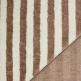 Tissu éponge bambou rayure taupe et blanc cassé vendu au mètre