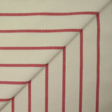 Toile de coton rayure rouge fond écru