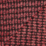 Tweed polycoton corail fond noir