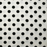 Twill de viscose imprimé à pois fond blanc cassé