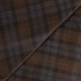 Velours côtelé 100% coton 1 mm à carreaux ciel, rouge et marron foncé