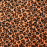 Velours de coton côtelé imprimé léopard fond camel