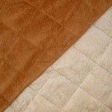 Velours de polyester côtelé matelassé envers sherpa vieux camel