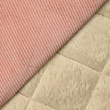 Velours de polyester côtelé matelassé envers sherpa vieux rose