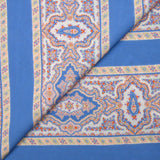 Viscose imprimée bande d'ornement fond bleu ciel
