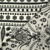 Viscose imprimée broderie d'Oaxaca noir fond blanc cassé