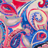 Viscose imprimée campagne bleu et fuchsia