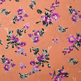 Viscose imprimée fleurs Hibiscus fond orange