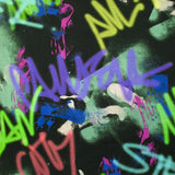 Viscose imprimée graffitis fond noir