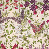 Viscose imprimée lien floral fond crème