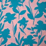 Viscose imprimée Linda bleu fond rose