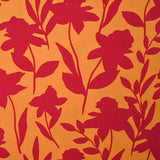 Viscose imprimée Linda rouge fond orange