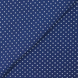 Viscose imprimée Lou à pois 2mm fond marine