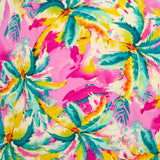 Viscose imprimée Miami jaune fond rose