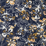 Viscose imprimée Moana ocre fond marine