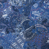 Viscose imprimée paisley bleu barbeau