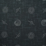 Viscose imprimée parasol et crustacé fond anthracite