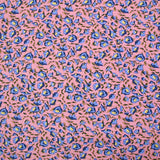 Viscose imprimée rêve botanique fond fraise glacé