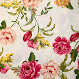 Viscose imprimée rosier fond écru