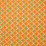 Viscose imprimée vintage fond orange