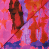 Viscose tissée imprimée brume bleu et rose