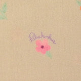 Printed cotton small colorful flowers beige background