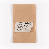 Étiquettes tissées "Hello" x 5