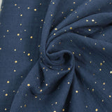 Double gaze marine confettis doré