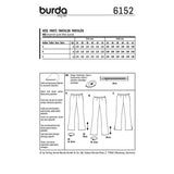 Patron Burda n°6152: Patalon semi-évasé femme