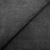 Black ribbed polyester velvet