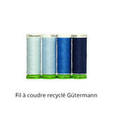 Fil à coudre recyclé - Coloris bleu - Gütermann